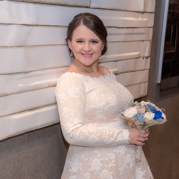 BHLDN Wedding Justine Gown Ivory Lace Over Cream - Picture 2 of 15